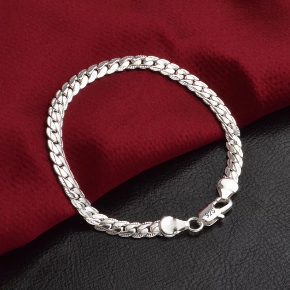 COPY - NEW S925 Sterling Silver Bracelet 5MM Snak… - Picture 3 of 8